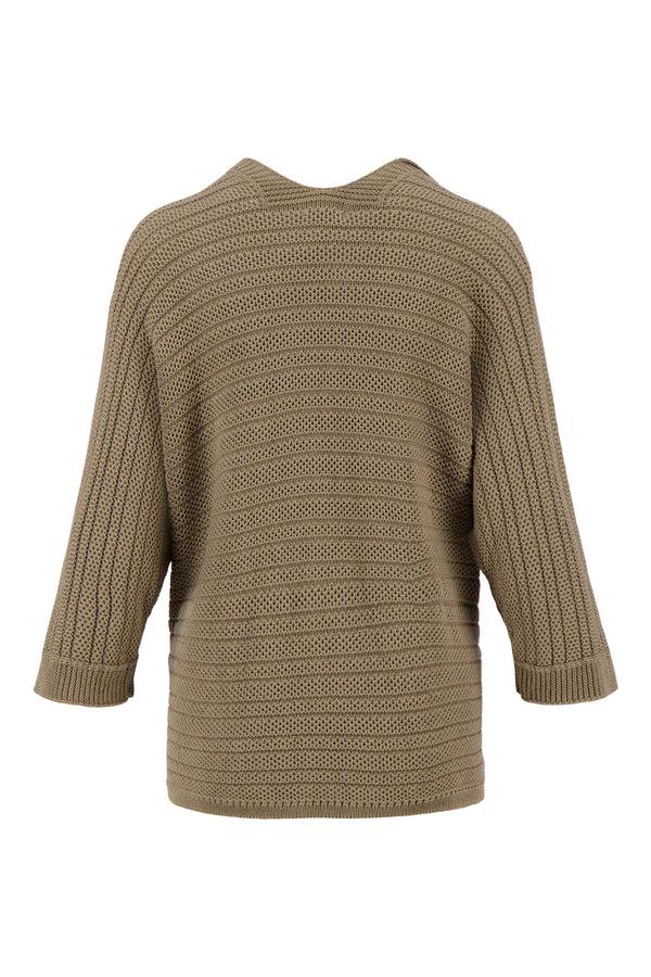 Zusss Vest Structuur Steek Kaki