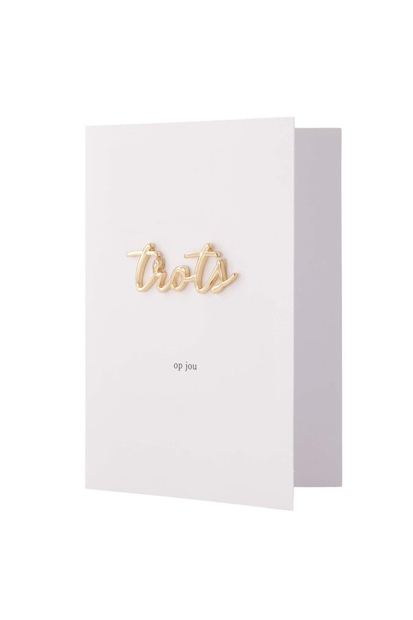 zusss wenskaart trots magneet wit / goud