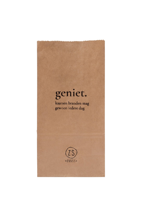 zusss zakje voor de kaarsen geniet kraft