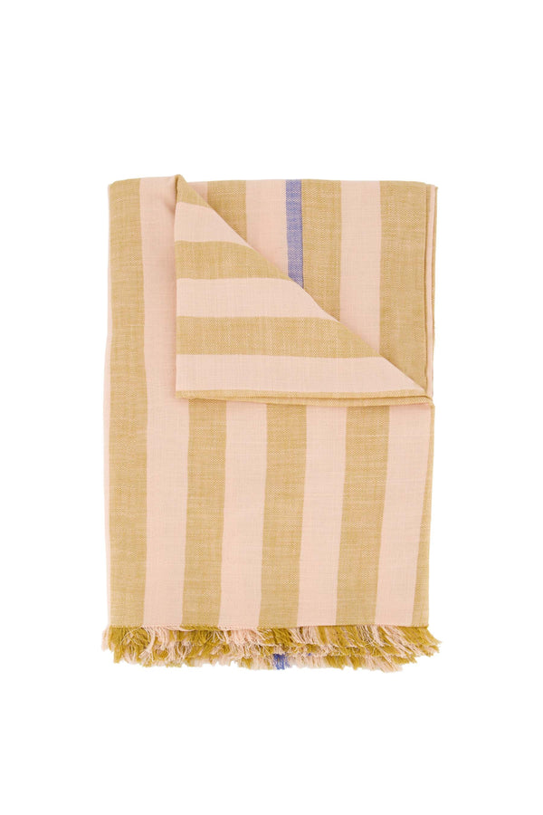Zusss Zomerdoek Strepen 90x200cm Roze / Honing / Blauw