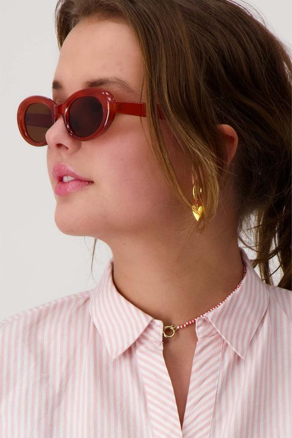 zusss zonnebril incl. hoesje brique